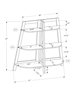 Bookshelf, Bookcase, Etagere, 3 Tier, 48