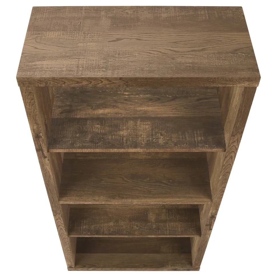 Bookshelf, Bookcase, Etagere, 5 Tier, 48"H, Office, Bedroom, Brown Laminate, Contemporary, Modern