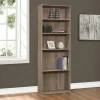 Bookshelf, Bookcase, 6 Tier, 72"H, Office, Bedroom, Brown Laminate, Transitional