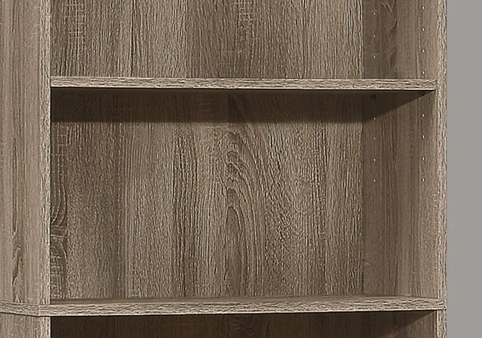 Bookshelf, Bookcase, 6 Tier, 72"H, Office, Bedroom, Brown Laminate, Transitional