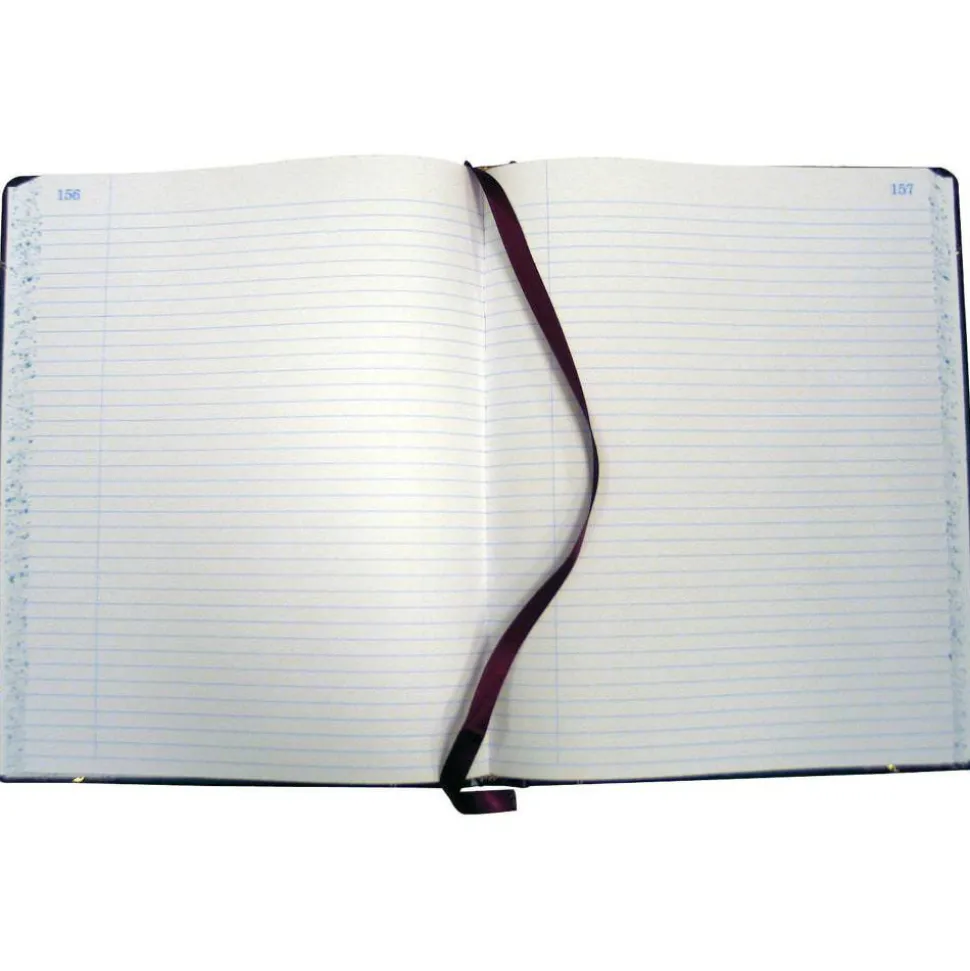 Boorum & Pease Account Book, Record, 7 5/8" x 9 5/8", 150 Pages, Black/Burgundy