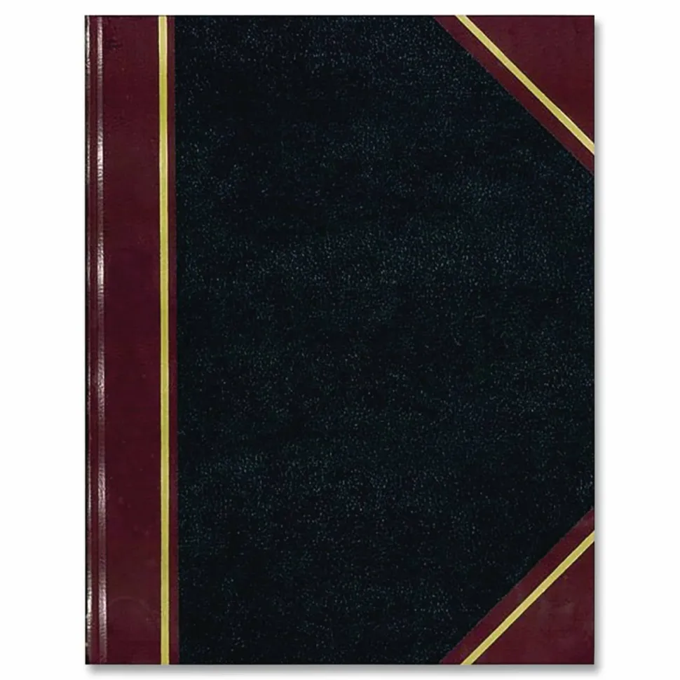 Boorum & Pease Account Book, Record, 7 5/8" x 9 5/8", 150 Pages, Black/Burgundy