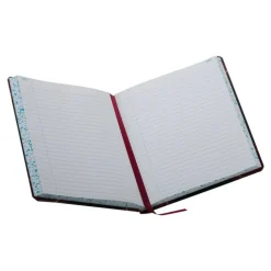Boorum & Pease Account Book, Record, 7 5/8" x 9 5/8", 300 Pages, Black/Burgundy