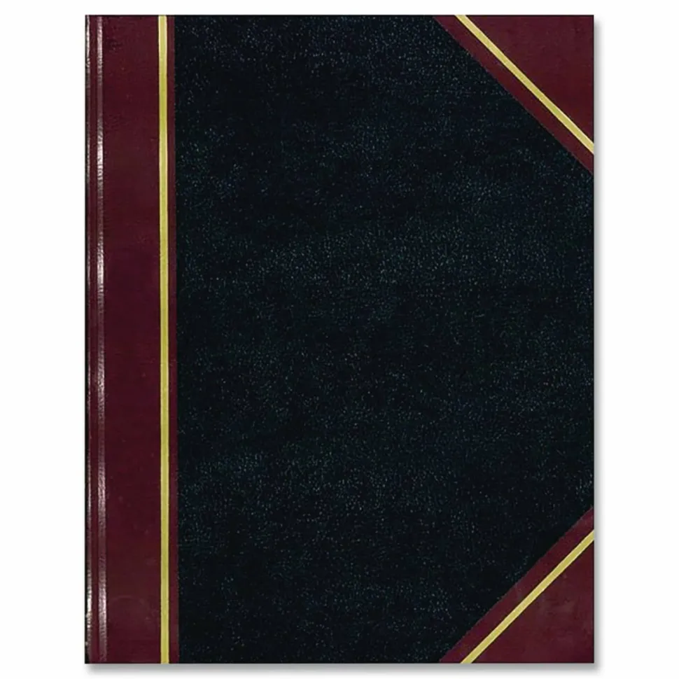 Boorum & Pease Account Book, Record, 7 5/8" x 9 5/8", 300 Pages, Black/Burgundy