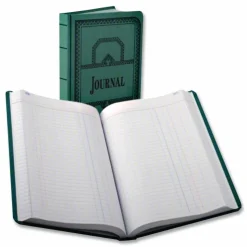 Boorum & Pease Canvas Account Book, Journal, 16 Lb., 12 1/8" x 7 5/8", 300 Pages, Blue