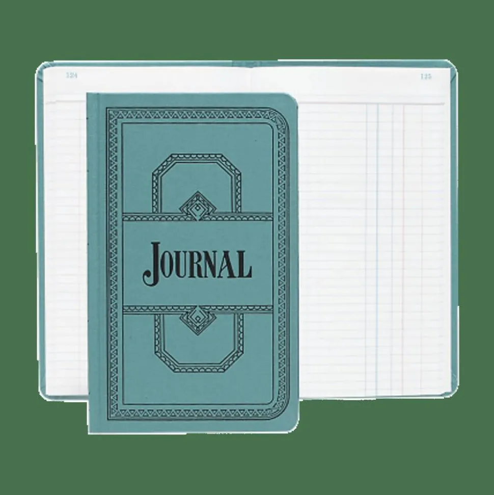 Boorum & Pease Canvas Account Book, Journal, 16 Lb., 12 1/8" x 7 5/8", 150 Pages, Blue