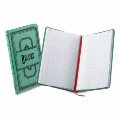 Boorum & Pease Canvas Account Book, Record, 16 Lb., 12 1/8" x 7 1/2", 300 Pages, Blue