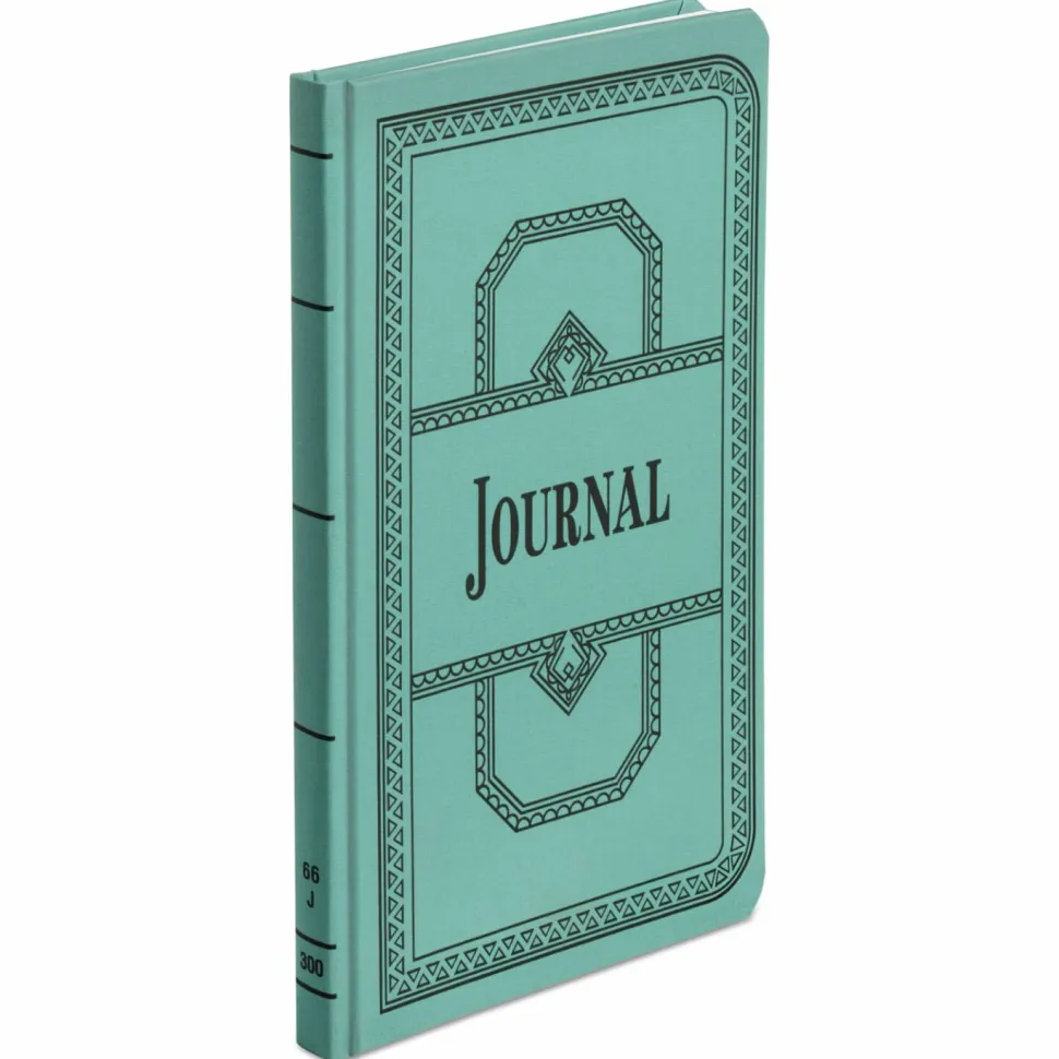 Boorum & Pease Canvas Account Book, Record, 16 Lb., 12 1/8" x 7 1/2", 300 Pages, Blue