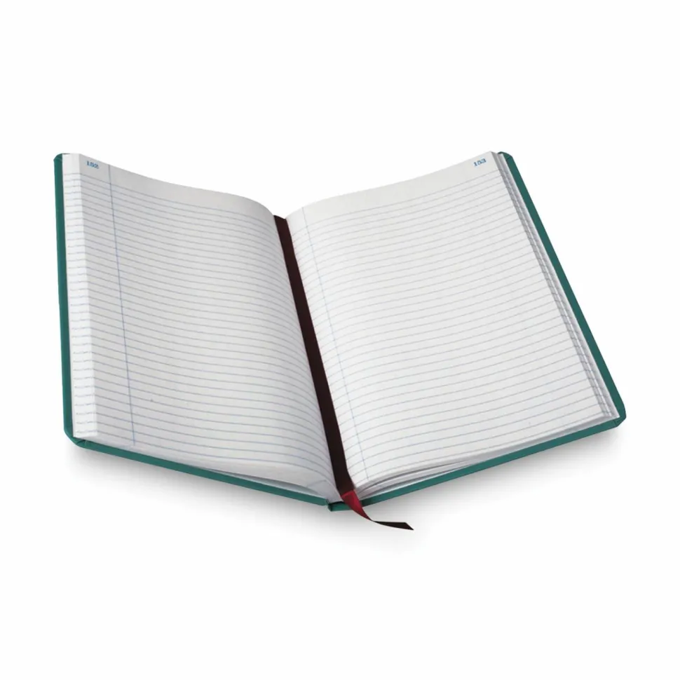 Boorum & Pease Canvas Account Book, Record, 16 Lb., 12 1/8" x 7 1/2", 300 Pages, Blue