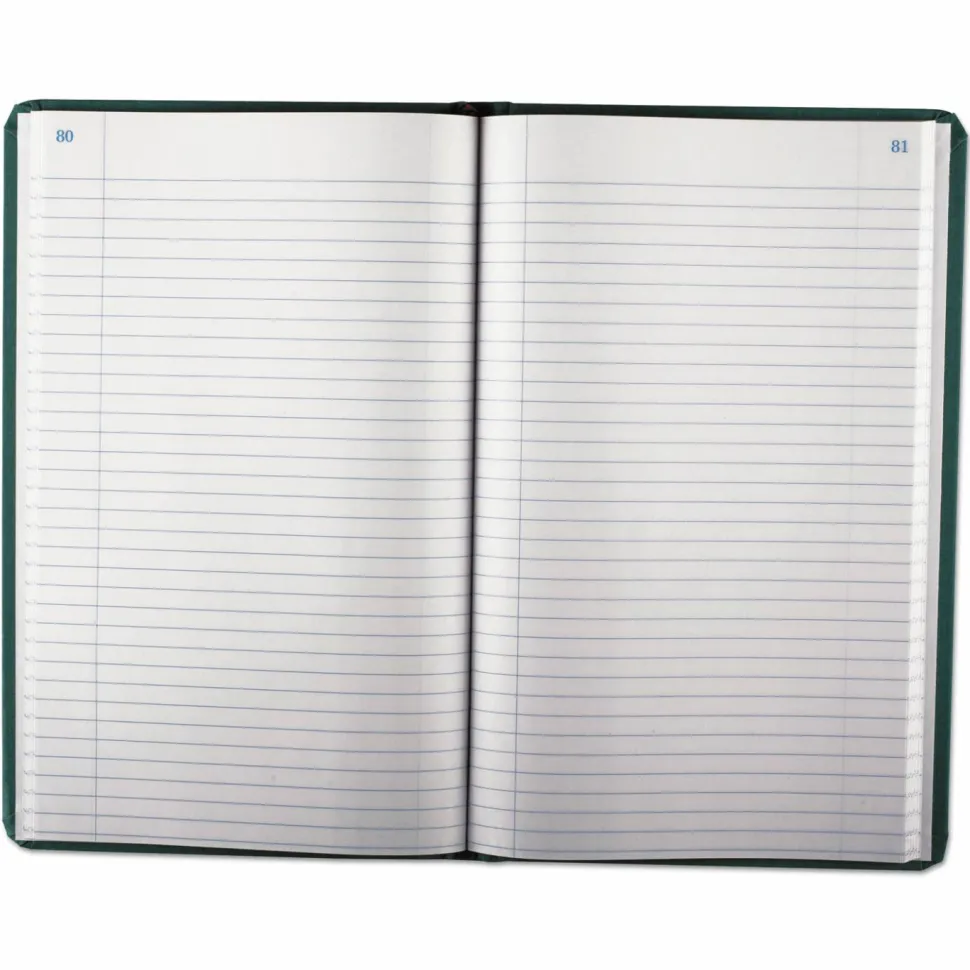 Boorum & Pease Canvas Account Book, Record, 16 Lb., 12 1/8" x 7 5/8", 150 Pages, Blue
