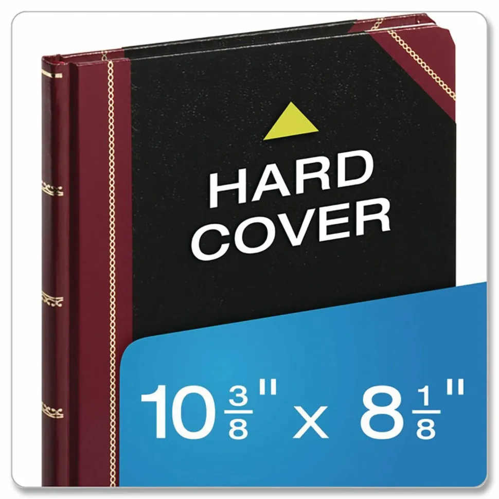 Boorum & Pease Record Rule Log Book, 150 Sheets, 8" x 10-7/16", Black/Red