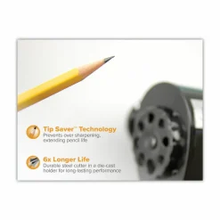 Bostitch Metal Manual Pencil Sharpener, Manually-Powered, 5.44" x 2.69" x 4.33", Black