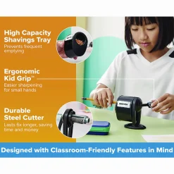 Bostitch Metal Manual Pencil Sharpener, Manually-Powered, 5.44