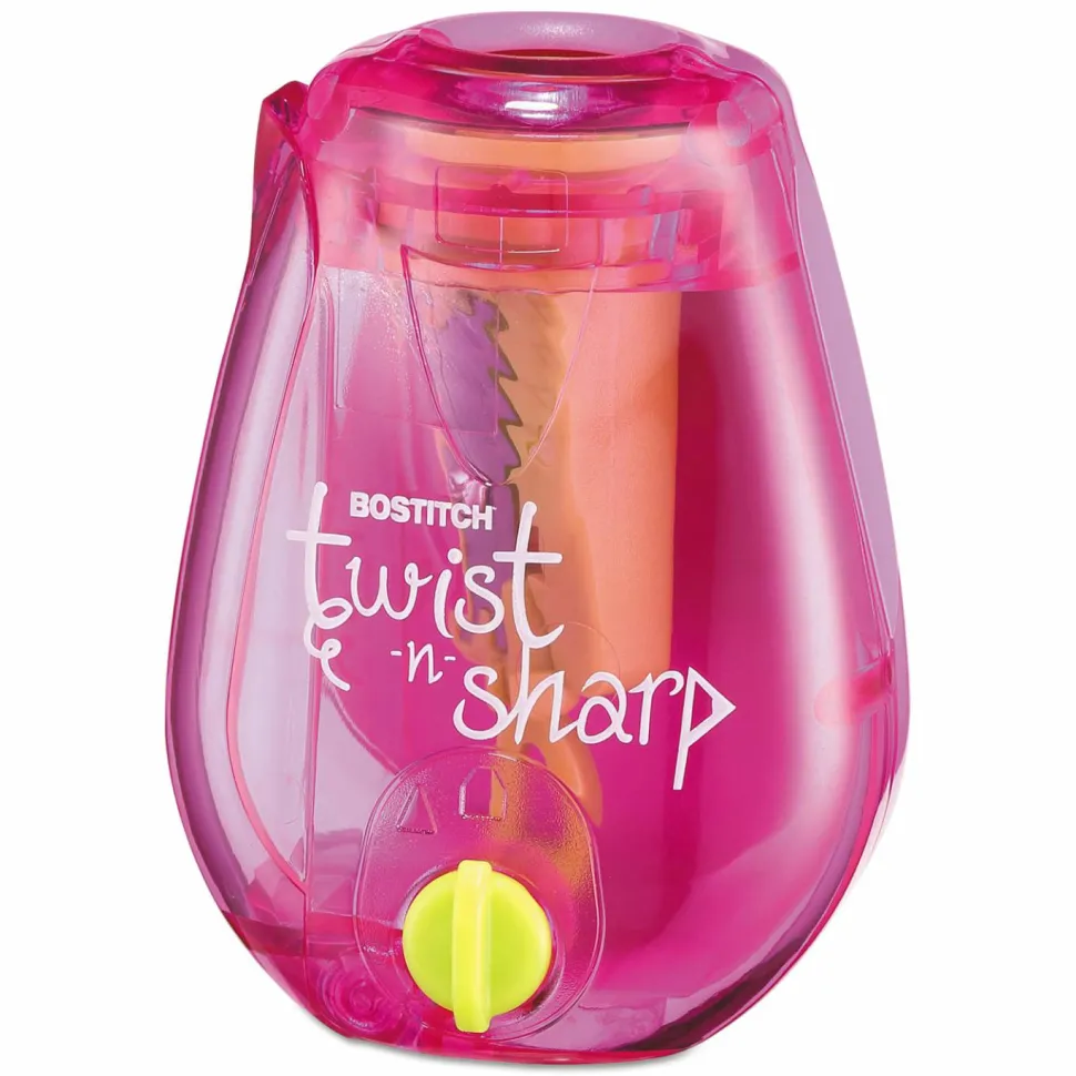 Bostitch Twist-N-Sharp Pencil Sharpener - Handheld - Assorted - 1 Each