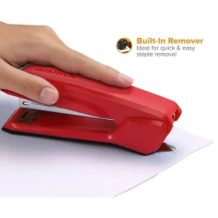 Bostitch Ascend Stapler With Antimicrobial Protection, 70% Recycled, Red