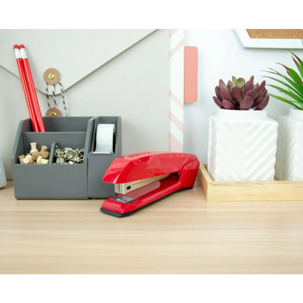 Bostitch Ascend Stapler With Antimicrobial Protection, 70% Recycled, Red