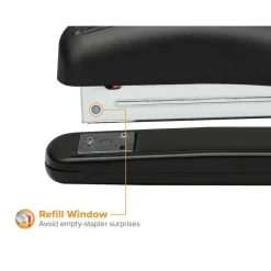 Bostitch Ergonomic Desktop Stapler, 20 Sheets Capacity, Black