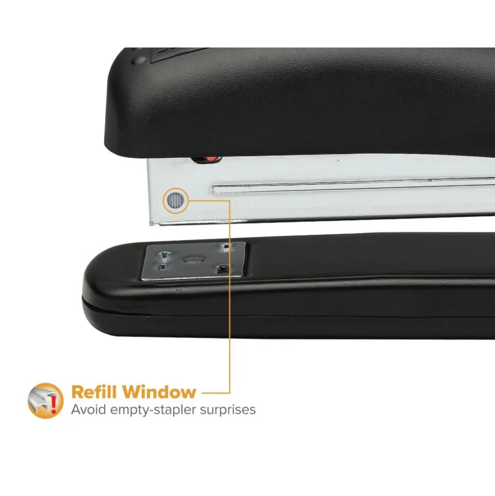Bostitch Ergonomic Desktop Stapler, 20 Sheets Capacity, Black