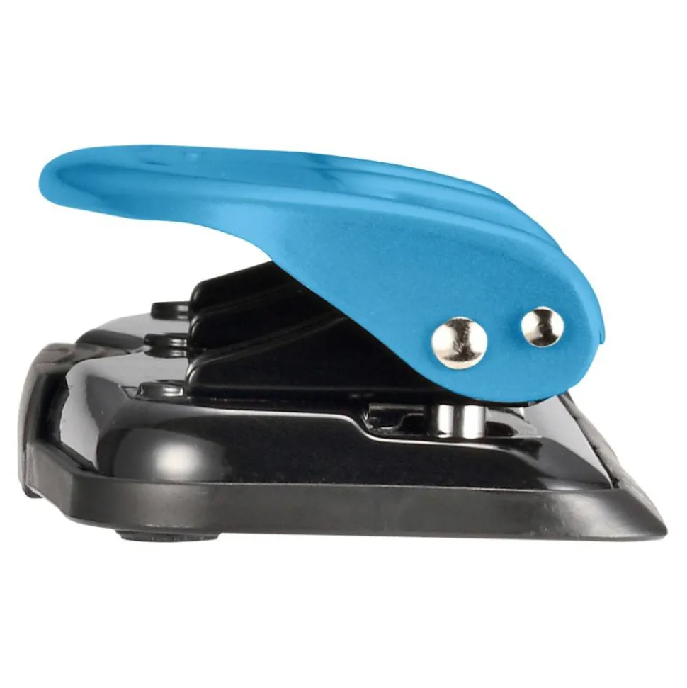 Bostitch EZ Squeeze Three-Hole Punch, 12 Sheet Capacity, Blue