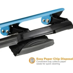 Bostitch EZ Squeeze Three-Hole Punch, 12 Sheet Capacity, Blue