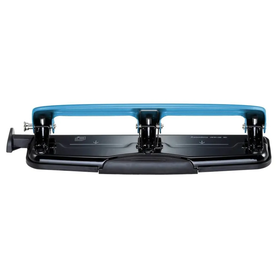 Bostitch EZ Squeeze Three-Hole Punch, 12 Sheet Capacity, Blue