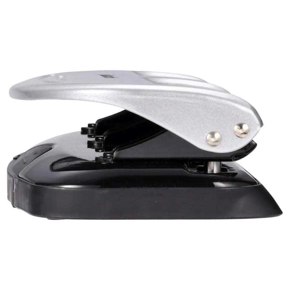 Bostitch EZ Squeeze Three-Hole Punch, 20 Sheet Capacity, Black/Silver