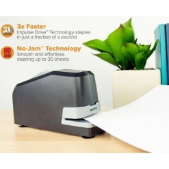Bostitch Impulse 25 Electric Stapler With Staples And Staple Remover, Black