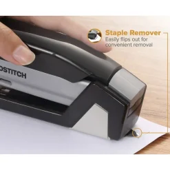 Bostitch InJoy One-Finger 3-in-1 Eco-Friendly Compact Stapler, 25-Sheet Capacity, Black