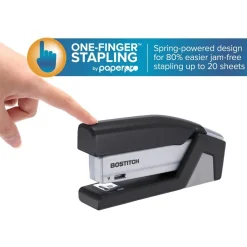 Bostitch InJoy One-Finger 3-in-1 Eco-Friendly Compact Stapler, 25-Sheet Capacity, Black