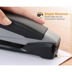 Bostitch InPower One-Finger Eco-Friendly Desktop Stapler, 25-Sheet Capacity, Black/Gray