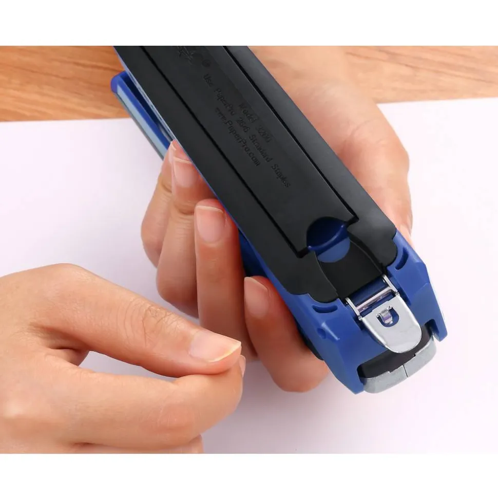 Bostitch InPower One-Finger 3-in-1 Desktop Stapler, 28-Sheet Capacity, Blue/Silver