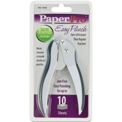Bostitch Office EZ Squeeze One-Hole Punch, 10-Sheet Capacity, Lightweight, Gray/Blue