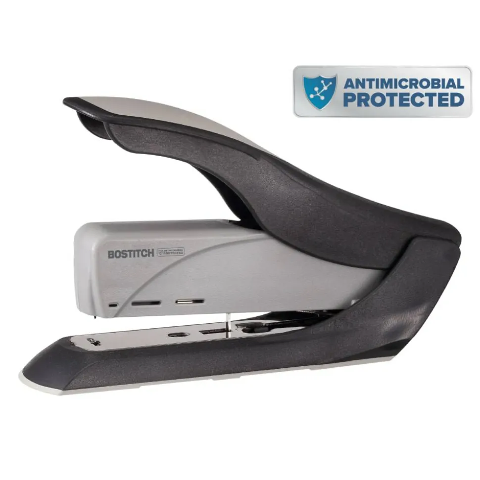 Bostitch Spring Powered Heavy Duty Stapler, 60 Sheet Capacity, Black/Silver