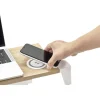 Bostitch Wooden Monitor Stand with Wireless Charging Pad, 9.8" x 26.77" x 4.13", White