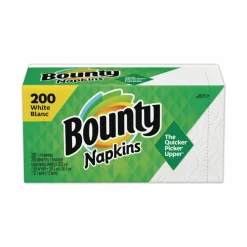 Bounty Quilted Napkins, 1-Ply, 12.1 x 12, White, 200/Pack, 8 Packs/Carton