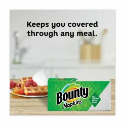 Bounty Quilted Napkins, 1-Ply, 12.1 x 12, White, 200/Pack, 8 Packs/Carton