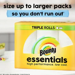 Bounty Essentials Select-A-Size Paper Towels, 6 Double Rolls Total/108 Sheets Per Roll, White
