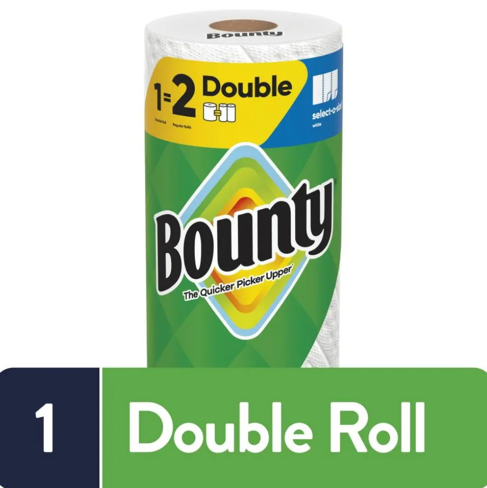 Bounty 2-Ply Paper Towels Select-A-Size Double Rolls, 24 Rolls Total/82 Sheets Per Roll, White