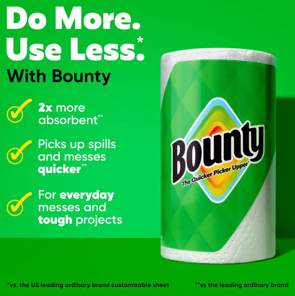 Bounty 2-Ply Paper Towels Select-A-Size Double Rolls, 24 Rolls Total/82 Sheets Per Roll, White