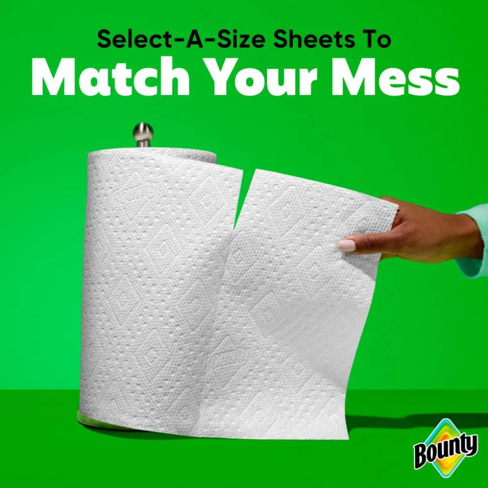 Bounty 2-Ply Paper Towels Select-A-Size Double Rolls, 24 Rolls Total/82 Sheets Per Roll, White