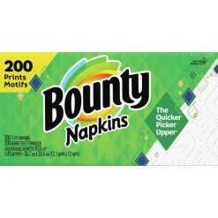 Bounty Quilted 1-Ply Napkins, White, Pack Of 200 Napkins