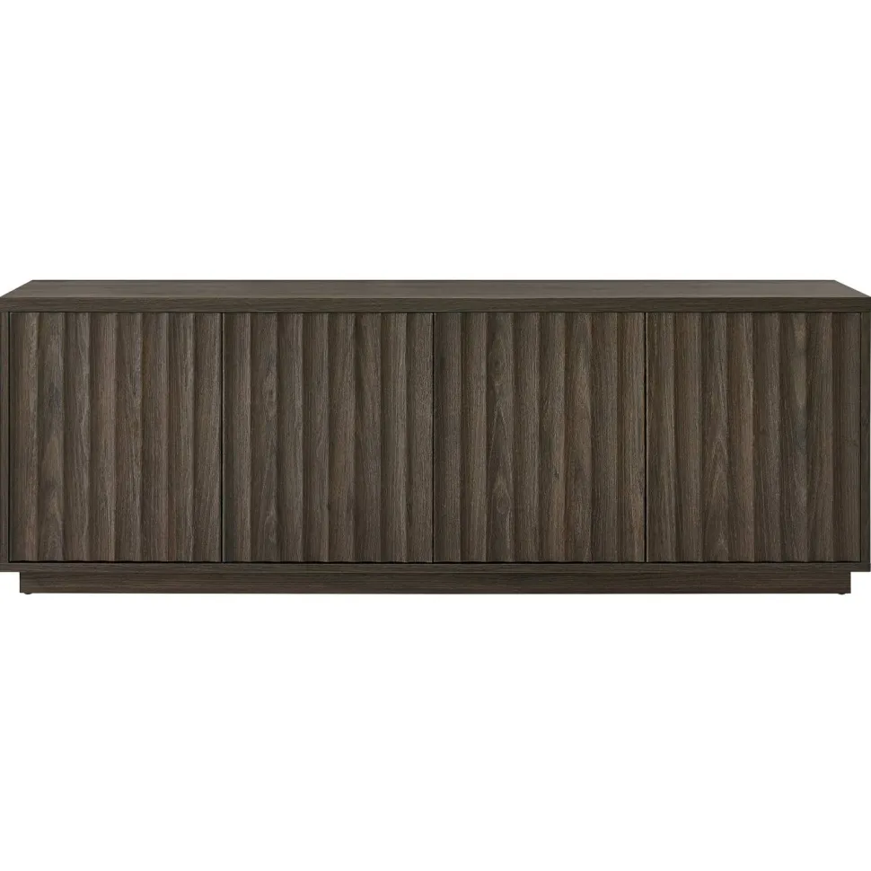 Bourne Rectangular Fluted TV Stand for TV's up to 75" in Brown Oak