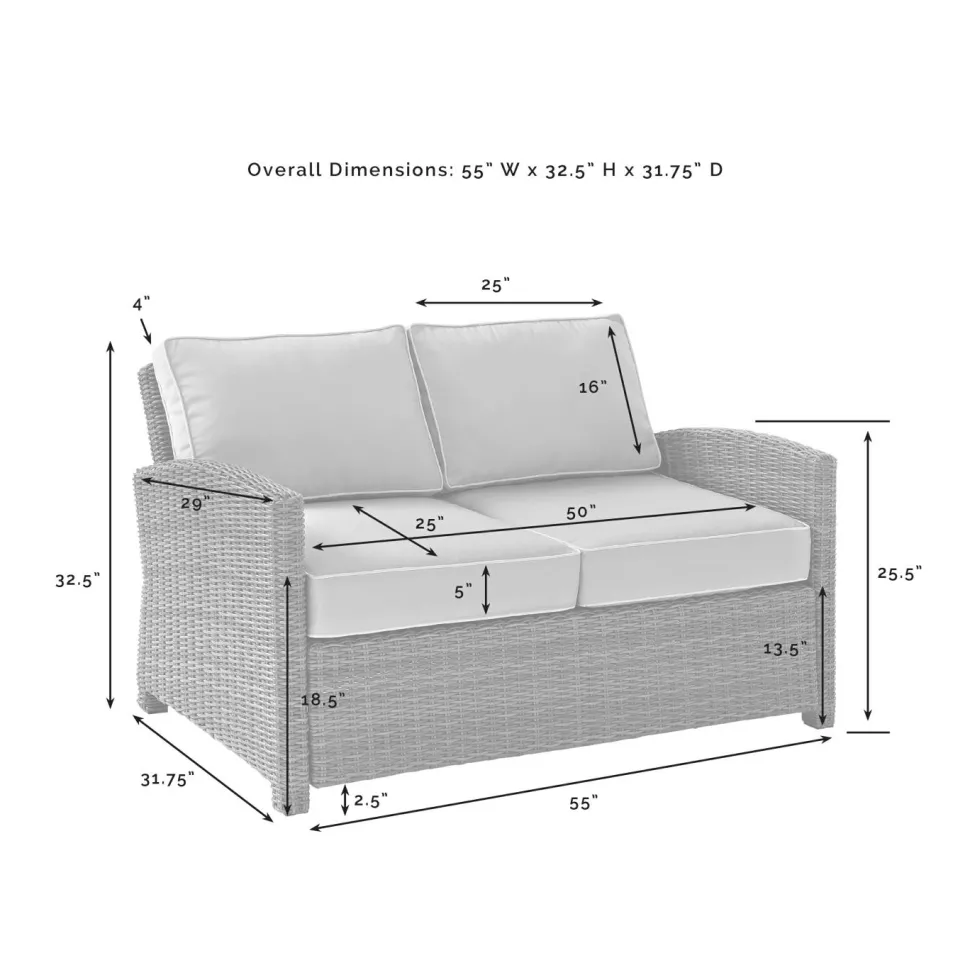 Bradenton Outdoor Wicker Loveseat