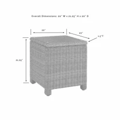Bradenton Outdoor Wicker Rectangular Side Table