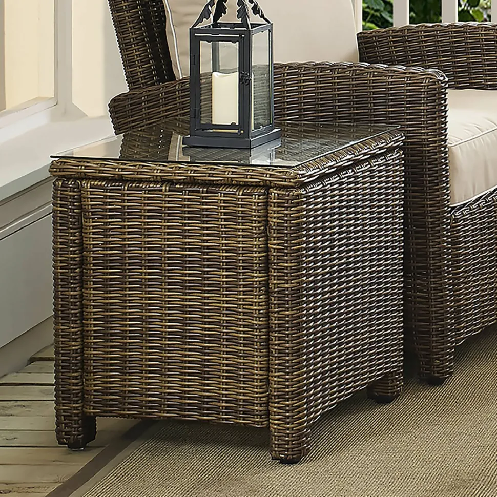 Bradenton Outdoor Wicker Rectangular Side Table