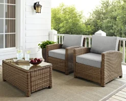 Bradenton 2Pc Outdoor Wicker Armchair Set