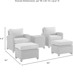 Bradenton 5Pc Outdoor Wicker Armchair Set