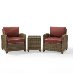 Bradenton 3Pc Outdoor Wicker Armchair Set