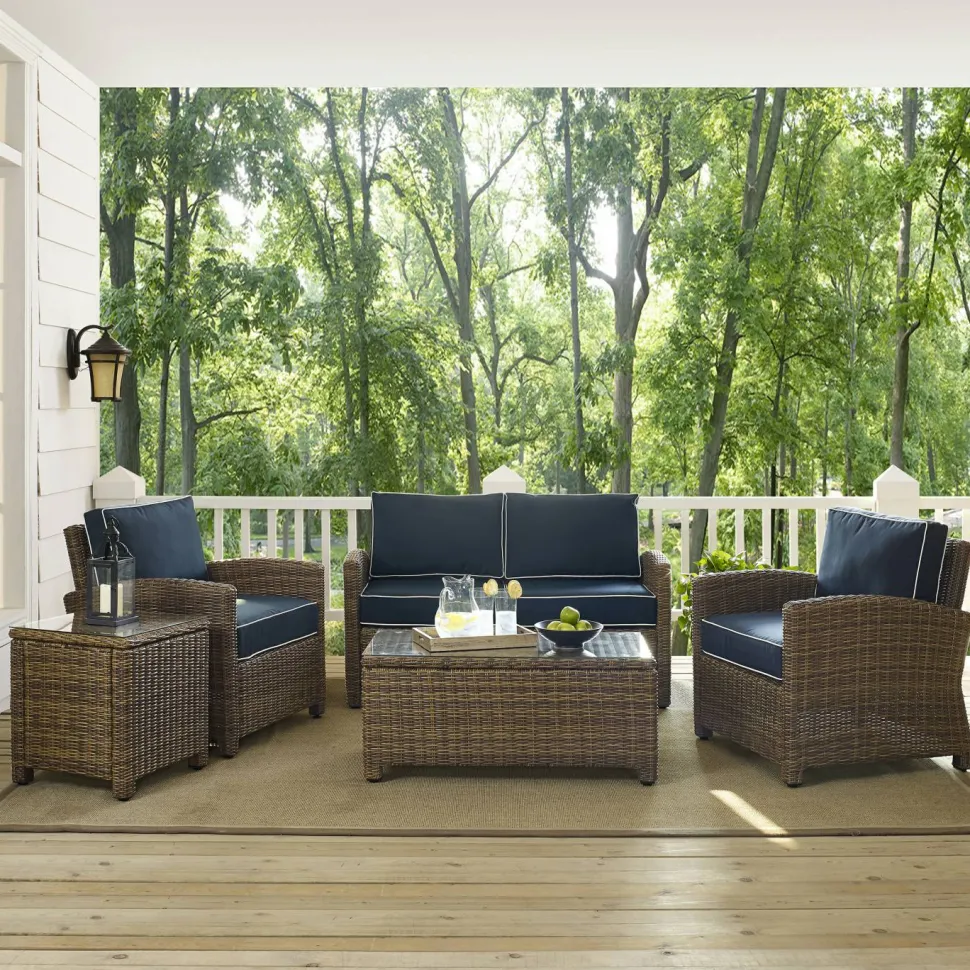 Bradenton 5Pc Outdoor Wicker Conversation Set