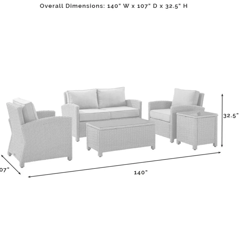 Bradenton 5Pc Outdoor Wicker Conversation Set